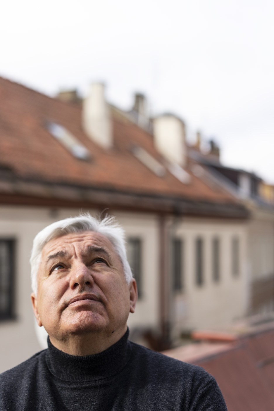 Dmitri gazing at the sky.